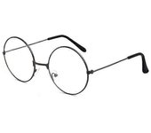Monturas de gafas redondas vintage, monturas Harajuku para hombre y mujer, negro