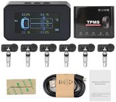 Tire Pressure Detector Para el sistema de monitoreo de presión de neumáticos Tpms del coche del camión 6pcs Sensor externo LCD Pantalla a color que...