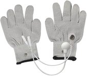 1 par de guantes de terapia eléctrica de fibra de plata blanca Accesorio de terapia de masaje eléctrico: guantes de masaje de algodón universal con...