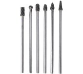 6pcs Carburo de tungsteno Aluminio Archivos rotativos Burr Set 6mm Shank 10mm Diámetro de corte