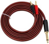1/4 To Banana Plug, 6.35mm Phono To Banana Plug Speaker Audio Cable, chapado en oro 1/4 macho a doble prohibición Como se muestra