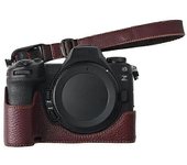 Para Nikon Z6 III Estuche de cámara Protector de cuero de vaca genuino de apertura grande con correa para la muñeca Multicolor Style C