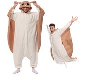 ELEIMOS Halloween Flying Squirrel Onesie Para Mujeres Hombres Adulto Animal Kigurumis Pijama Dibujos Animados Pijama Homewear Cosplay Disfraz de Al...