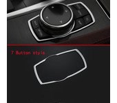 decoración interior del coche para BMW 1 2 3 4 5 6 7 Series X1 X3 X4 X5 X6 3GT 5GT F30 F10 cromado ABS iDrive Center Multimedia Button Cover Trim 7...