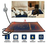 Pet Heat Pad Cachorro Manta eléctrica calentada Perro Gato Whelping Bed Mat Enchufe del Reino Unido Negro 5XL