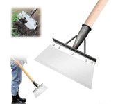Pala de limpieza multifuncional, pala de jardín cuadrada - Pala plana de acero al manganeso No incluye poste, herramienta de jardín de alta resiste...