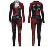 Unbrand Mujer Harley Quinn Disfraz Clásico Harley Quinn Halloween Cosplay Disfraz Mono aaliti