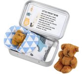 Little Pocket Bear Tin Comfortable Tiny Teddy Bear Toys Box In Peled Bear marrón A