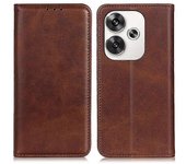 Compatible para Xiaomi Poco F6 5G / Redmi Turbo 3 5G Funda protectora Serraje Cierre magnético Cartera Carcasa del teléfono Espresso