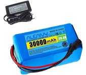 Unbrand Batería de 24V 30Ah 7S3P Bicicleta eléctrica de 30000mAh Paquete de baterías y cargador de iones de litio jy UK