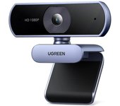 Cámara web 1080P Cámara Full HD para computadora portátil Cámara web USB con micrófonos duales para videollamadas de Zoom Cámara web Gris negro