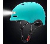 Casco de bicicleta de ciclismo Casco de motocicleta con luz de advertencia iluminada para niños adultos Azul S 48-53cm