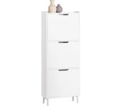 SoBuy 3 cajones abatibles Mueble de zapatero Unidad organizadora de armario, FSR151-H-W Blanco