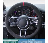 Maxpower Cubierta del volante del coche Trenza del volante original de gamuza para Porsche Cayenne Macan Panamera 911 996 997 959 Cayman Boxster Wh...