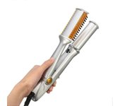 2 en 1 plancha de pelo rizador de rizo de hierro rizador de temperatura ajustable portátil rodillo de rizo de rizador de cerámica