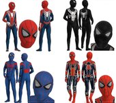 Spider-man Traje animado Cosplay Disfraces Fiesta Mono ajustado Ropa para niños Spiderman Pintura facial Estilo D 110CM