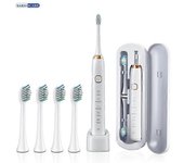 Cepillo de dientes eléctrico sónico 8 cabezales de cepillo Blanqueamiento dental ultrasónico inteligente Cepillo de dientes recargable para adultos...