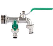 Doble grifo de salida de 3/4 de pulgada y 1 * 3/4 de pulgada con válvula de salida gruesa desmontable para beber en el jardín 20mm