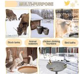 Calentador de baño para pájaros para exteriores en invierno, Calentador de agua para pájaros De-Icer, Descongelante de baño para pájaros Full-Cover...