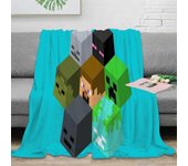 Manta Súper Suave de felpa Mantas de franela 3D Minecraft Mantas suaves y esponjosas Manta de sofá cálida y difusa para invierno J-576 50x40in 125x...