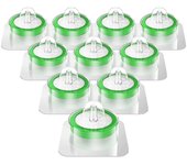 Paquete de filtro de jeringa estéril Pes 10, tamaño de poro de 0.22um, diámetro de membrana de 33 mm, filtración hidrofílica de alto rendimiento Verde