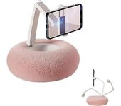 Cuenco peludo con soporte para teléfono, Cuenco peludo para soporte Kindle, Soporte ajustable para teléfono para cama, Linda almohada de felpa para...