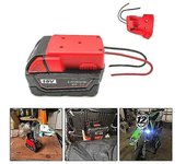 Adaptador de batería para Milwaukee M18 Xc 18v para acoplar alimentación 2 cableados salida diy