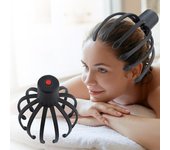 Manos libres Masajeador eléctrico de cabeza del cuero cabelludo Masajeador de garras de pulpo ajustable de tres velocidades para aliviar el estrés ...