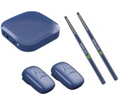 Baquetas de aire eléctricas Tambor de aire profesional Baquetas de tambor de aire virtual electrónico Pedales para adultos Niños Azul