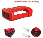 Para soporte de batería USB Milwaukee Rack de carga rápida para Milwaukee Adaptador de soporte de batería portátil de batería de 18 V con USB tipo C