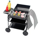 1 juego de casa de muñecas barbacoa en miniatura parrilla barbacoa accesorio casa de muñecas mini parrilla barbacoa 9.00X6.30X4.50CM