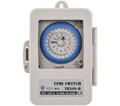 Interruptor temporizador mecánico de 24 horas Clasificación IP53 Caja de interruptores de temporizador eléctrico programable CA 100-240V 15