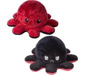 Juguete de peluche de pulpo reversible, animal de peluche de pulpo, regalo de peluche suave para niños, niñas, familiares, amigos (20 cm - rojo y n...