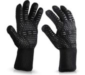 Guantes para parrilla resistentes al calor hasta 800 C Guantes de horno Negro talla única