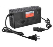 Cargador de batería de motocicleta de 60V 20AH 6 Pantalla LED para rueda de scooter Batería de plomo ácido Bicicleta eléctrica Negro
