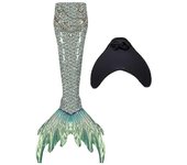 Colas de sirena para nadar para niños y adultos con monoaleta Adulto L Q6(Including fins)