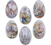 6pcs Caja de Hojalata de Huevos de Pascua Conejito de Pascua Caja de Caramelos de Metal Conchas Rellenos de Cestas Juguetes para Niños Huevo de Pas...