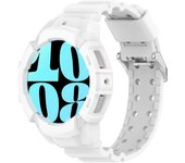 Wbtd Correa de silicona + funda de reloj para Samsung Galaxy Watch 7 40mm Blanco