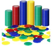 400 Piezas Fichas de Póquer de Plástico Fichas de Juego Tarjeta de Contador de 4 Colores para el Juego de Conteo Bingo Fichas Tarjeta, 4 Como se mu...