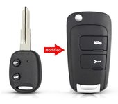 Para Chevrolet Epica LOVA Spark Reemplazo Cuchilla izquierda sin cortar 2 botones Coche plegable modificado Carcasa de la caja del llavero remoto M...