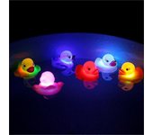6x Linda luz led intermitente flotación pato bañera bañera ducha juguetes de goma para niños