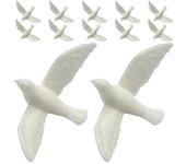 15pcs Figura de paloma en miniatura Casa de muñecas en miniatura Juguetes de paloma Niños Casa de muñecas Pájaros Adornos Blanco 2.50X1.50X1.00CM