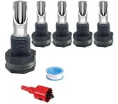 Pezones de bebedero para cerdos de 5 piezas, bebedero automático de agua para chupete de cerdo para barril, sistema de bebedero para cerdos de acer...