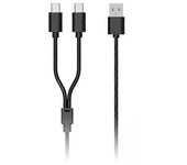 Cable de carga USB 2 en 1 para PS VR2 Mango Interfaz tipo C Cable de carga Cable de carga Portátil Acc negro