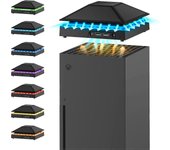 Jdd Power Ventilador de enfriamiento compatible con Xbox Series X con luz LED Rgb, velocidad de ventilador ajustable de 3 engranajes, accesorios de...