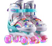 Zapatos de patinaje para niños Zapatos de patinaje sobre ruedas de doble fila Zapatos de patinaje sobre ruedas de doble fila para niños Siga Rosa 2...