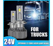 -Fuente de alimentación 24v Led Truck Headlight H7 Led Canbus H1 H3 H4 H11 9005 Hb3 9006 Hb4 9012 Hir2 Truck Lorry Light 24v Headlight Bulb-In stock