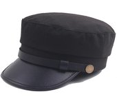 Unisex Baker Boy Peaked Cap With Brim Newsboy Beret Hat Cadet Military Hat Negro