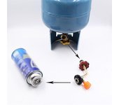 Syhmy Válvula de conector del adaptador recargable para cilindros de butano de gas Tanque al aire libre Camping