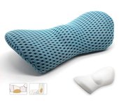 Cojín lumbar ergonómico Soporte Respaldo Almohada para asiento de coche de oficina Azul